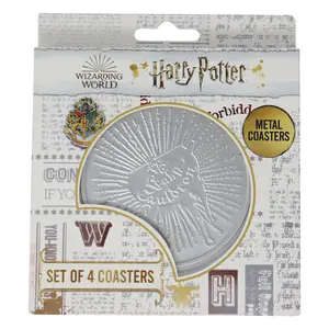 Harry Potter Set of 4 Embossed Metal Coasters