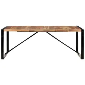 Cheyenne Dining Table Solid Wood Light Brown / Black / H75 x L200 x W100cm