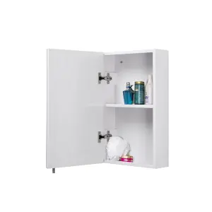 Croydex Cullen Gloss White Wall-mounted Single Bathroom Cabinet (H) 500mm (W) 300mm