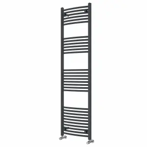 Right Radiators 1800x500 mm Curved Heated Towel Rail Radiator Bathroom Ladder Warmer Anthracite