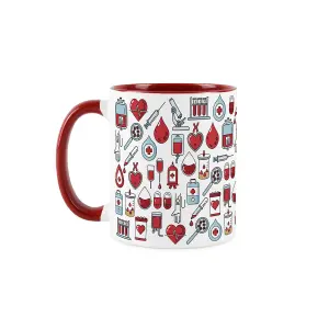 Phlebotomist Mug - Humorous Medical Themed Novelty Gifts - Tea/Coffee Hot Drinks Red Ceramic Cup Present