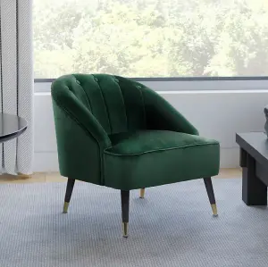 Velvet Bottle Green Kensington Slipper Bedroom Accent Chair