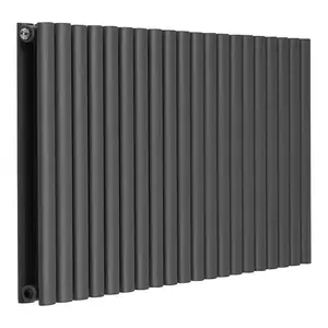 Nes Home Norden 600 x 1180 mm Horizontal Double Oval Tube Anthracite Designer Radiator