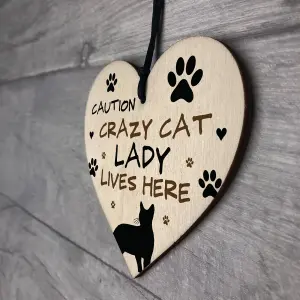 Cat Sign CRAZY CAT LADY Gift For Women Cat Gift Funny Cat Sign For Cat Lover