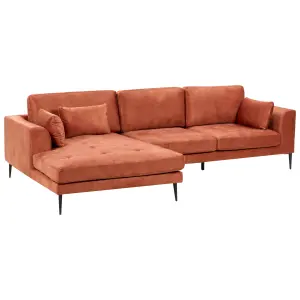 Corner Sofa FLAM Orange Velvet Right Hand