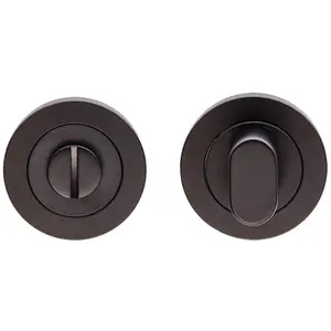 Round Thumbturn Lock and Release With Indicator Matt Black