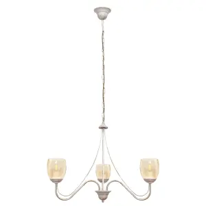 Luminosa Allena Multi Arm Pendant Ceiling Light White, Gold, Amber 50cm