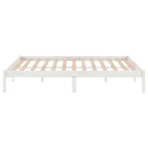 Berkfield Bed Frame White Solid Wood 180x200 cm Super King Size