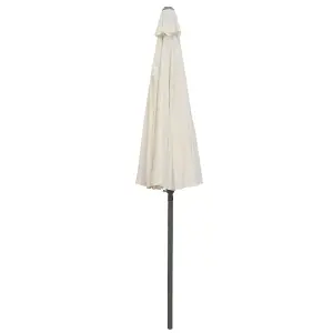 SunDaze 2.7M Cream Garden Fiberglass Rib Parasol with Crank Tilt Mechanism Outdoor Patio Umbrella