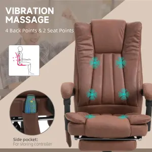 Vinsetto High Back Office Chair with Vibration Massage and Heat, Brown