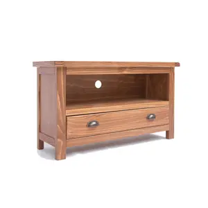 Padua Lacquered 1 Drawer TV Cabinet Brass Cup Handle