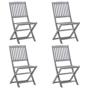 Berkfield Folding Outdoor Chairs 4 pcs Solid Acacia Wood