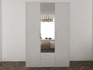 swindon White 3 door 2 drawer Wardrobe 120cm