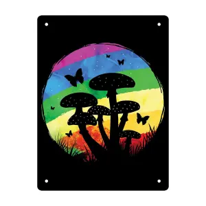 Grindstore Rainbow Mushroom Plaque Multicoloured (One Size)