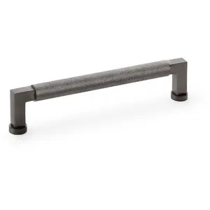 Square Knurled Pull Handle - Dark Bronze - 160mm Centres Premium Drawer Door