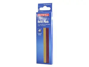 Faithfull EBPL62205 Mixed Pencil Marking Refill Pack, 6 Piece FAICPLRRFILC