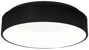 Milagro Ohio LED Flush Ceiling Lamp In Stylish Matt Black 24W(122W) With A Diameter of 45CM