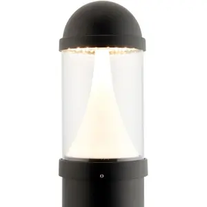 Outdoor Bollard Post Light - 20W CCT LED Module - Textured Black Finish