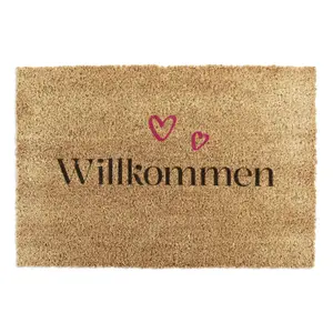 Willkommen Hearts Doormat (90 x 60cm)