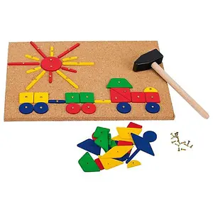 Goki Hammer & Nail Game Colourful Picture Making Motor Skills Activity XXL