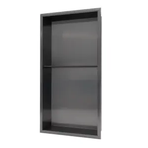 Thermopanel 304 Stainless Steel Recess Shower Niche Shelved - Noir Black (305x610x103mm)