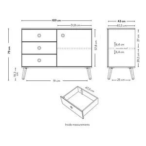 Dot Sideboard White/Oak