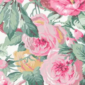 Laura Ashley Aveline Rose Pink Floral Smooth Wallpaper