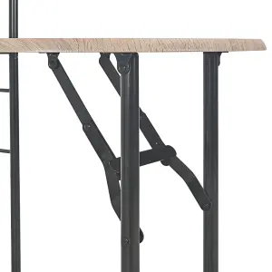 Berkfield 3 Piece Folding Dining Set with Storage Rack MDF and Steel