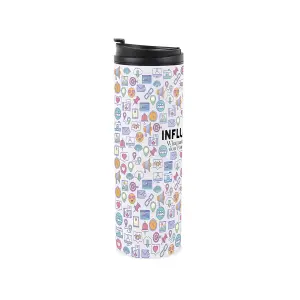 Influencer Travel Mug - Novelty Social Media & Marketing Gift - Stainless Steel Double-Walled Hot/Cold Drinks Travel Flask