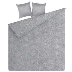 Bedspread with Cushions ALAMUT 140 x 210 cm Grey