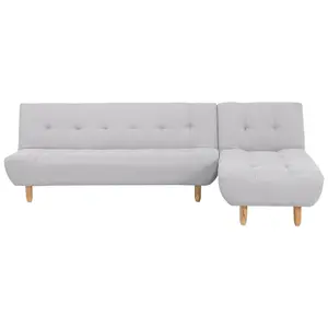 Left-Hand Corner Sofa ALSTEN Light Grey Fabric Left Hand