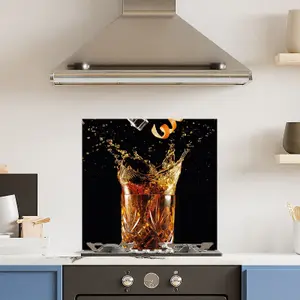 Premium 60cm  x 60cm 6mm Glass Cocktail Kitchen Splashback Toughened Polished Edge