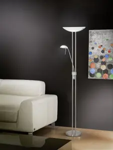 Floor Lamp Light Satin Nickel Shade White Satin Glass Bulb R7S G9 1x230W 1x33W