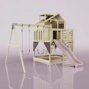 PolarPlay Kids Climbing Tower & Playhouse with Swing and Slide - Swing Haldor Rose