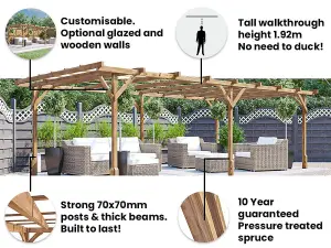 Dunster House Wooden Pergola Kit 6m x 3m DIY Plants Frame Garden Structure Utopia (19' 6" x 10')