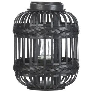 Beliani Rustic Lantern BORACAY Wood Black