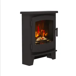 BeModern Oakwood 2W Matt Black Cast iron effect Electric Stove (H)599mm (W)486mm