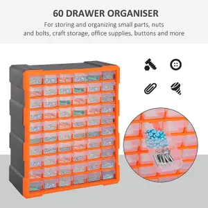 60 Drawers Plastic Storage Cabinet Organizer