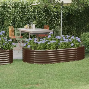 Berkfield Garden Planter Powder-coated Steel 175x100x36 cm Brown