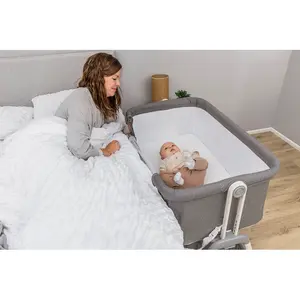 Snoozie Folding Travel Cot with Mattress Dark Grey