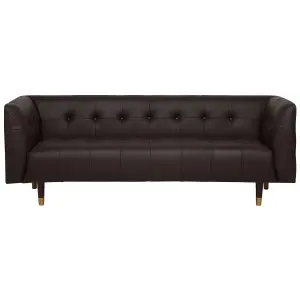 3 Seater Leather Sofa Brown BYSKE