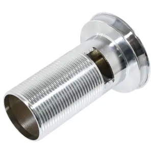 SPARES2GO Clicker Basin Waste Bathroom / Kitchen Sink Plug 1 1/4" Round Silver (Slotted with Overflow)