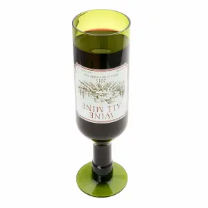 Wine All Mine 750ml Bottle Shaped Red White Wine Glass