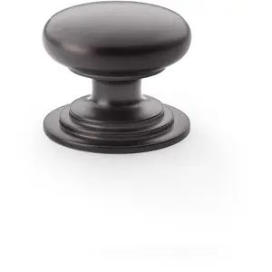 Stepped Round Door Knob - Dark Bronze 38mm Classic Kitchen Cabinet Pull Handle