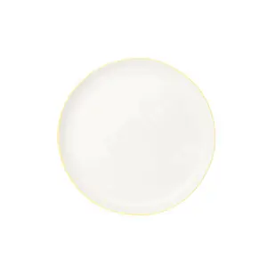 Abbesses 21cm Porcelain China Salad/Dessert Plate (Set of 4) White/Yellow