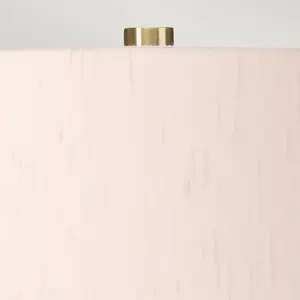 Luminosa Isla Table Lamp with Round Tapered Shade, Aged Brass, White, Pink