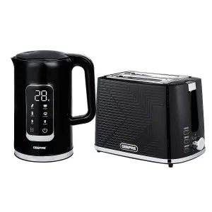 Geepas 1.7L Digital Electric Kettle & 2 Slice Opus Collection Bread Toaster Combo Set