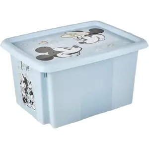 Keeeper Mickey Mouse Storage Box with Lid 15 Litre Cloudy Blue