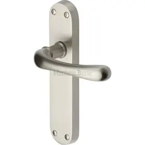 Heritage Door Handle Lever Latch Luna Design (Set of 2) Satin Nickel