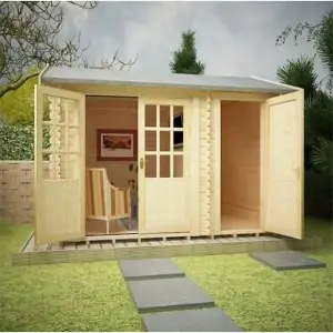 12ft x 8ft (3.65m x 2.43m) Storage 44mm Wooden Log Cabin (19mm Tongue and Groove Floor and Roof) (12 x 8) (12x8)